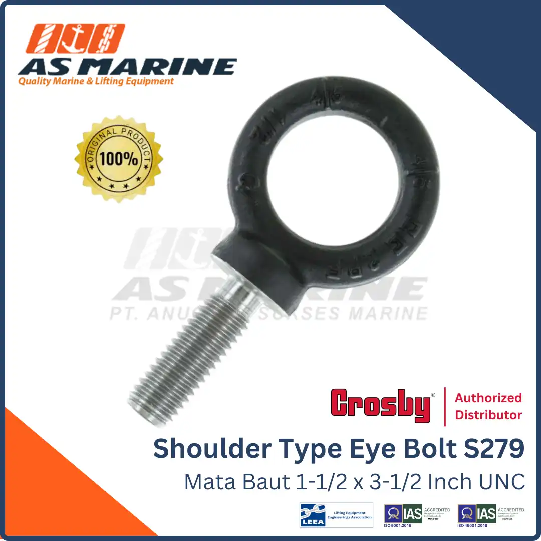 eye bolt atau mata baut crosby s279 unc 1-1/2 x 3-1/2 inch